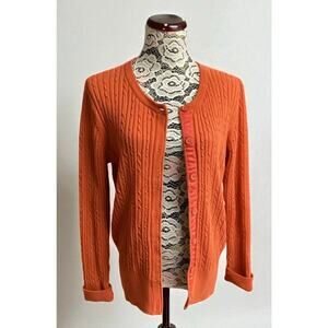 Cabela's cable-knit cardigan orange size M